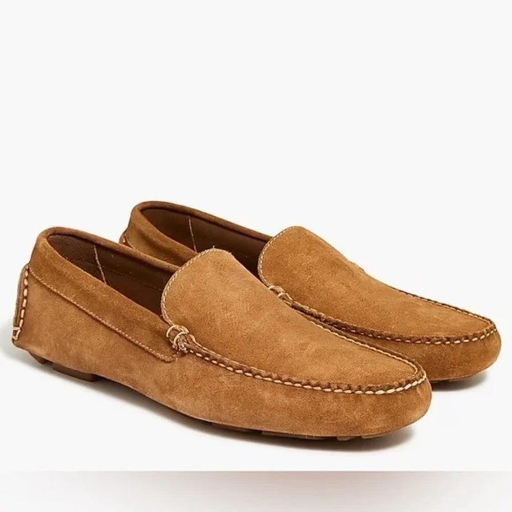 J.Crew Men's BF764 Leather Upper Driving Loafer Flat Slip-On Tan Size 10.5